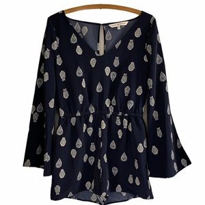 Cupcakes and Cashmere Blue & White Romper Size S